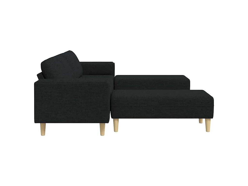 Set di divani 3 pezzi in tessuto nero