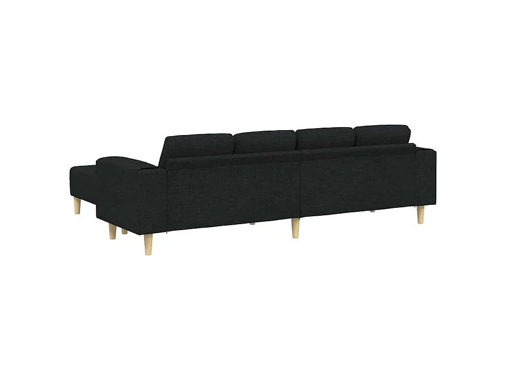 Set di divani 3 pezzi in tessuto nero