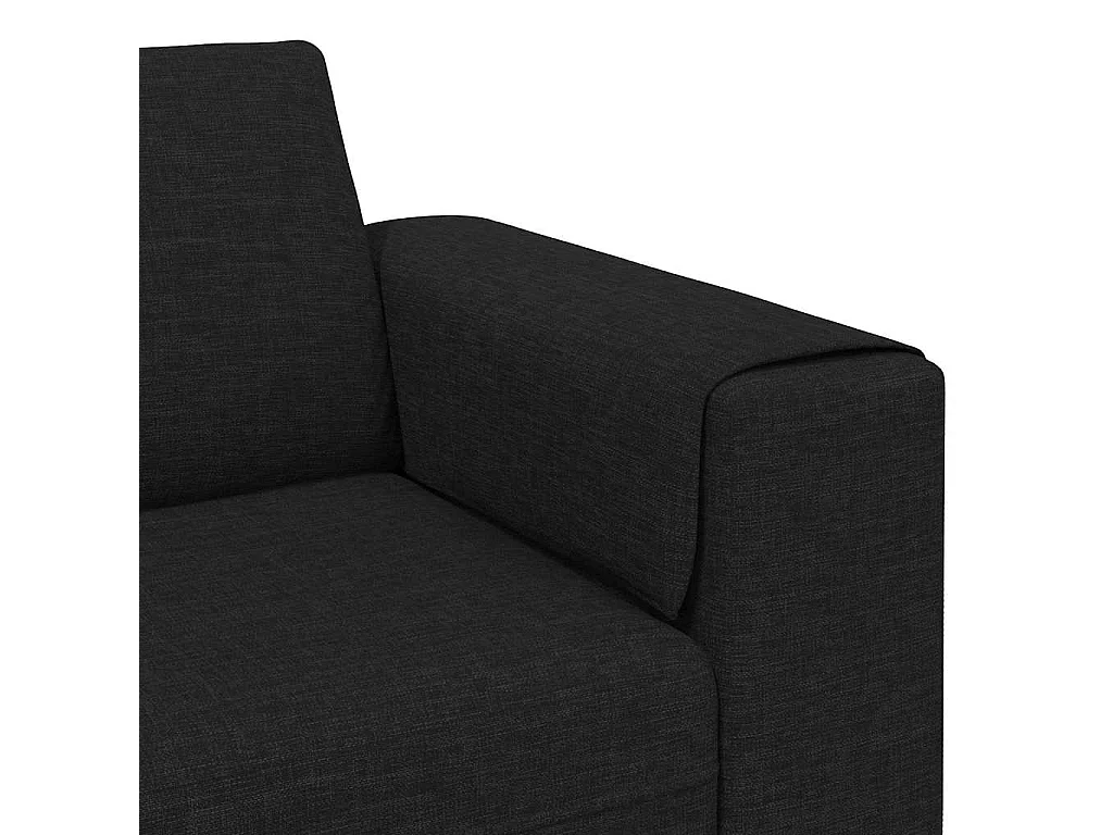 Set di divani 3 pezzi in tessuto nero