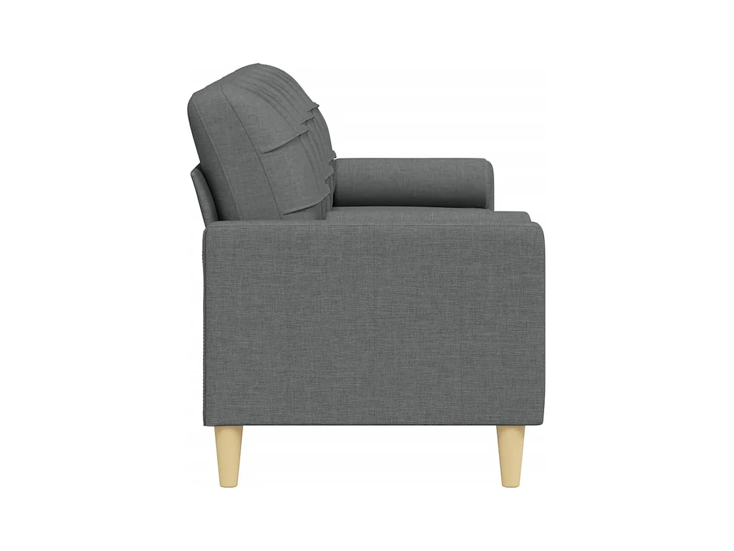 Sofá de 3 plazas con cojines gris oscuro de tela de 210 cm