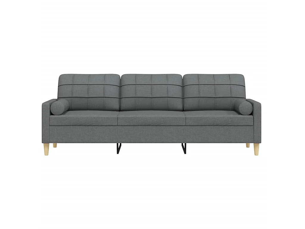 3-Sitzer-Sofa mit dunkelgrauen Kissen, 210 cm, Stoff