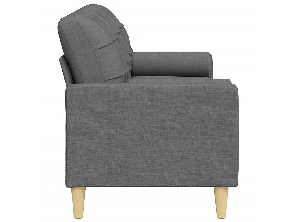 3-Sitzer-Sofa mit dunkelgrauen Kissen, 210 cm, Stoff