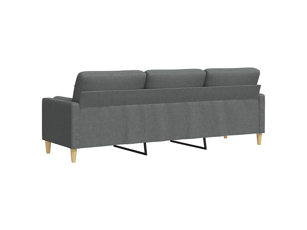 3-Sitzer-Sofa mit dunkelgrauen Kissen, 210 cm, Stoff