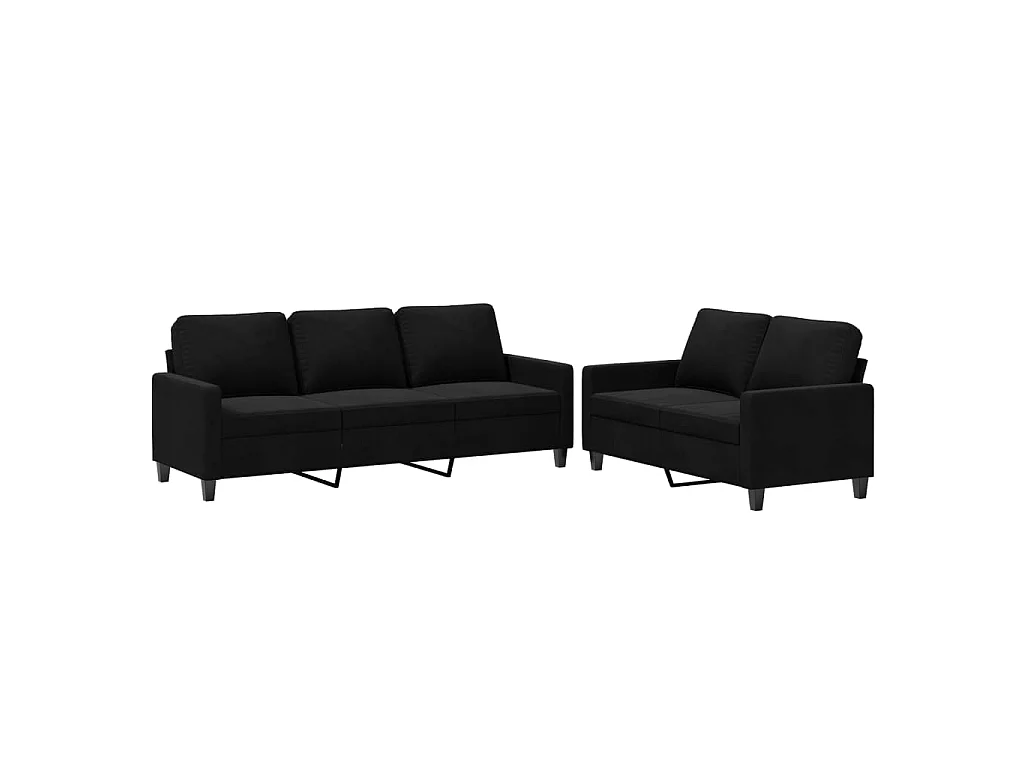 2-teiliges Sofaset mit Kissen Black Velvet