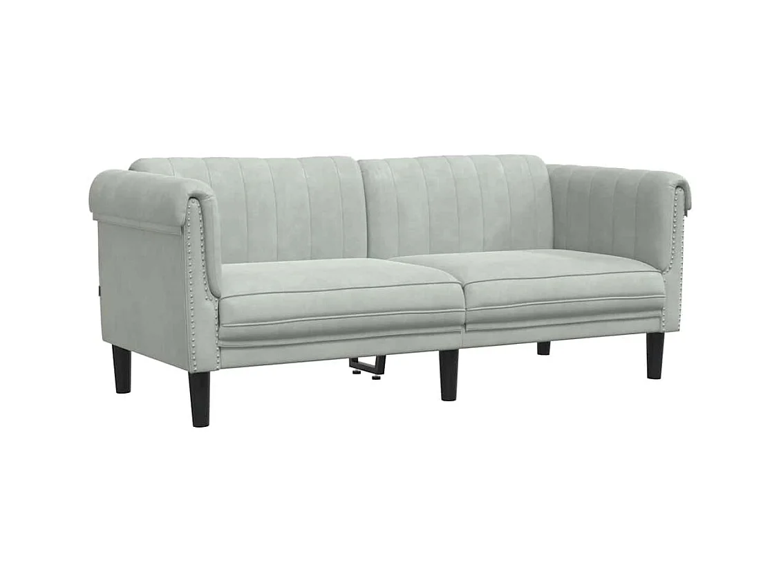 Sofá de 2 plazas de terciopelo gris claro