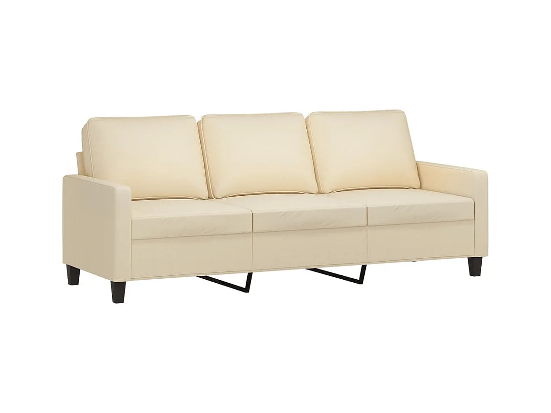 3-zitsbank met voetenbank crème 180 cm stof