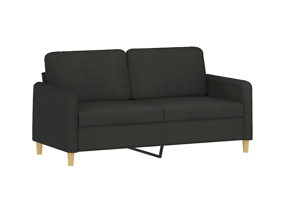 Divano 2 posti Nero 140 cm Tessuto