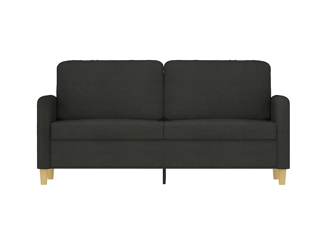 Divano 2 posti Nero 140 cm Tessuto