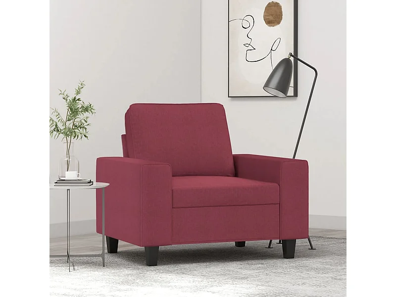 Sillón Tela Rojo Burdeos 60 cm
