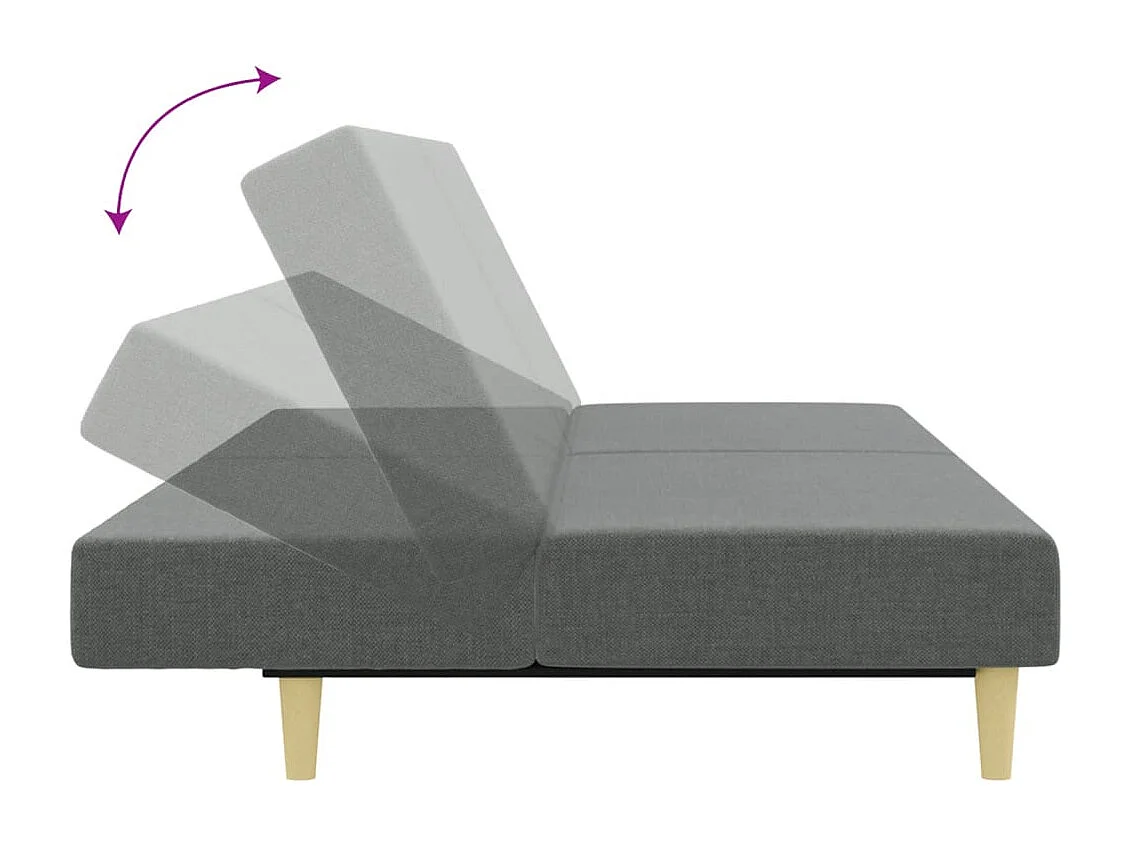 Set di divani 2 pezzi in tessuto grigio scuro