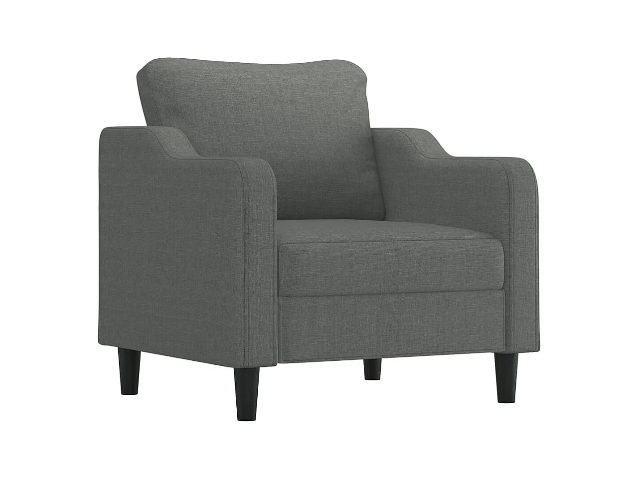 Set di divani da 4 pezzi con cuscini in tessuto grigio scuro