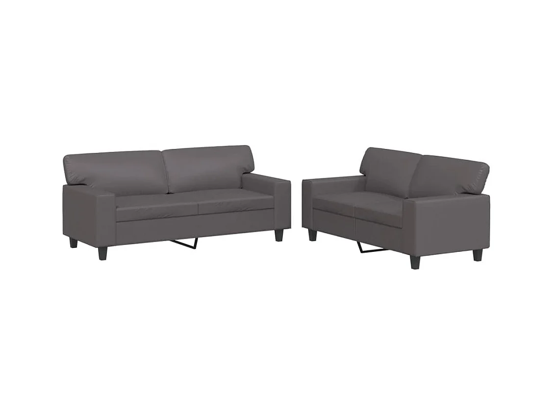 Ensemble de canapés 2 pcs gris similicuir