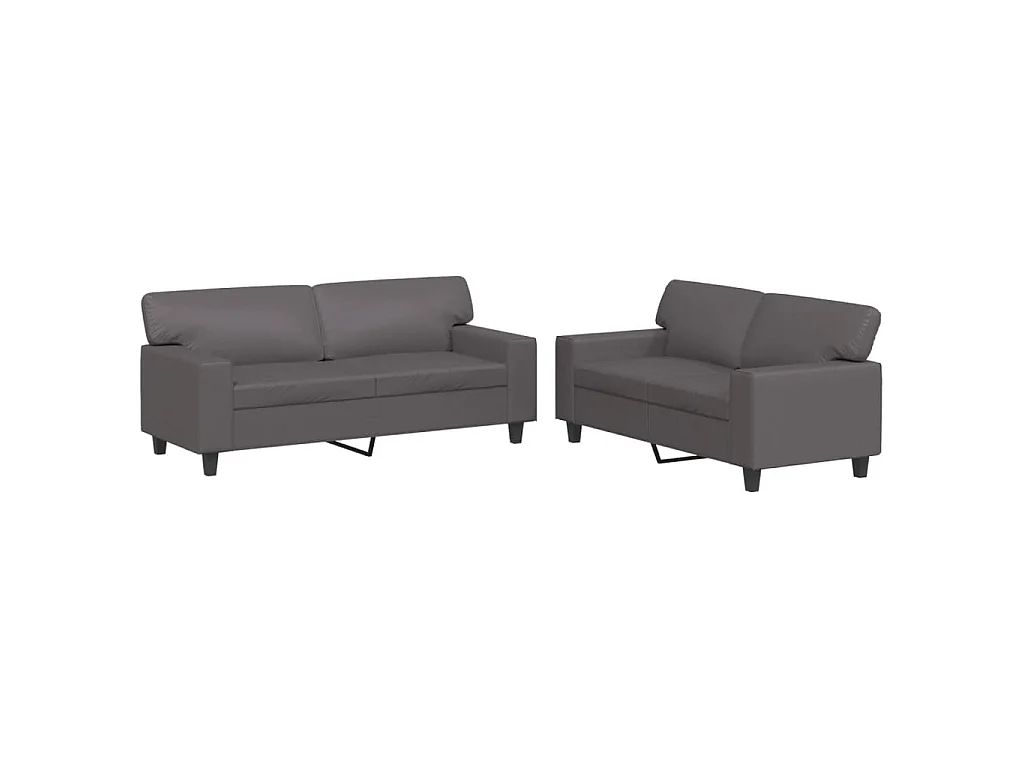 Ensemble de canapés 2 pcs gris similicuir