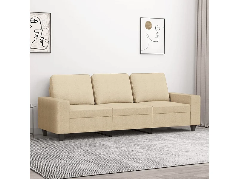3-Sitzer-Sofa Creme 180 cm Stoff