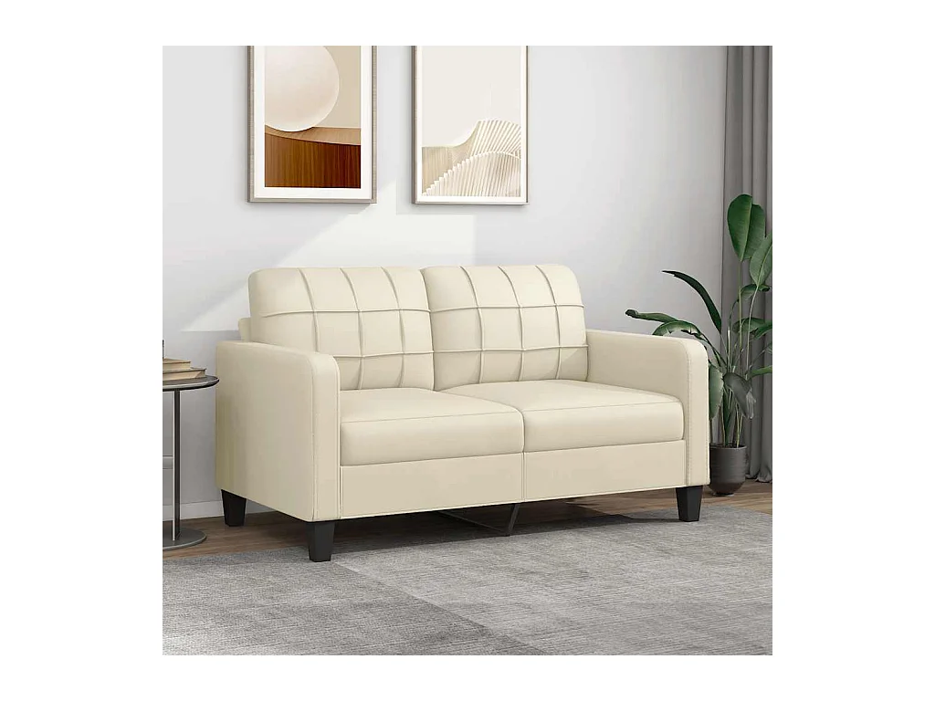 Divano 2 posti Crema 140 cm Similpelle