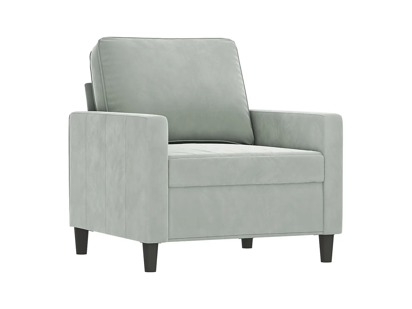 Set di divani 3 pezzi con cuscini in velluto grigio chiaro