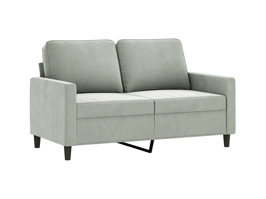 Set di divani 3 pezzi con cuscini in velluto grigio chiaro