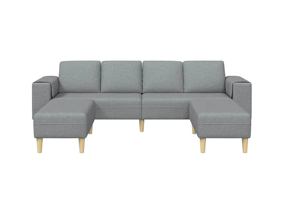 Set di divani 3 pezzi in tessuto grigio chiaro