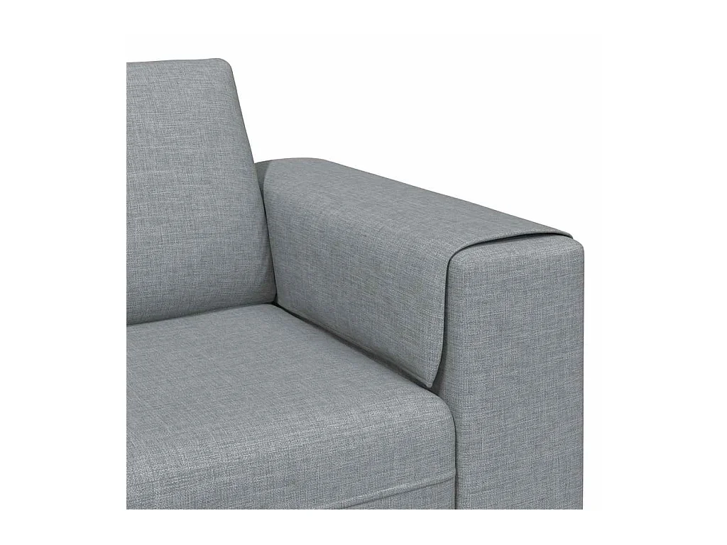 Set di divani 3 pezzi in tessuto grigio chiaro