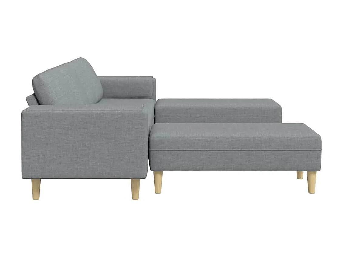 Ensemble de Canapés 3 pcs Gris clair tissu