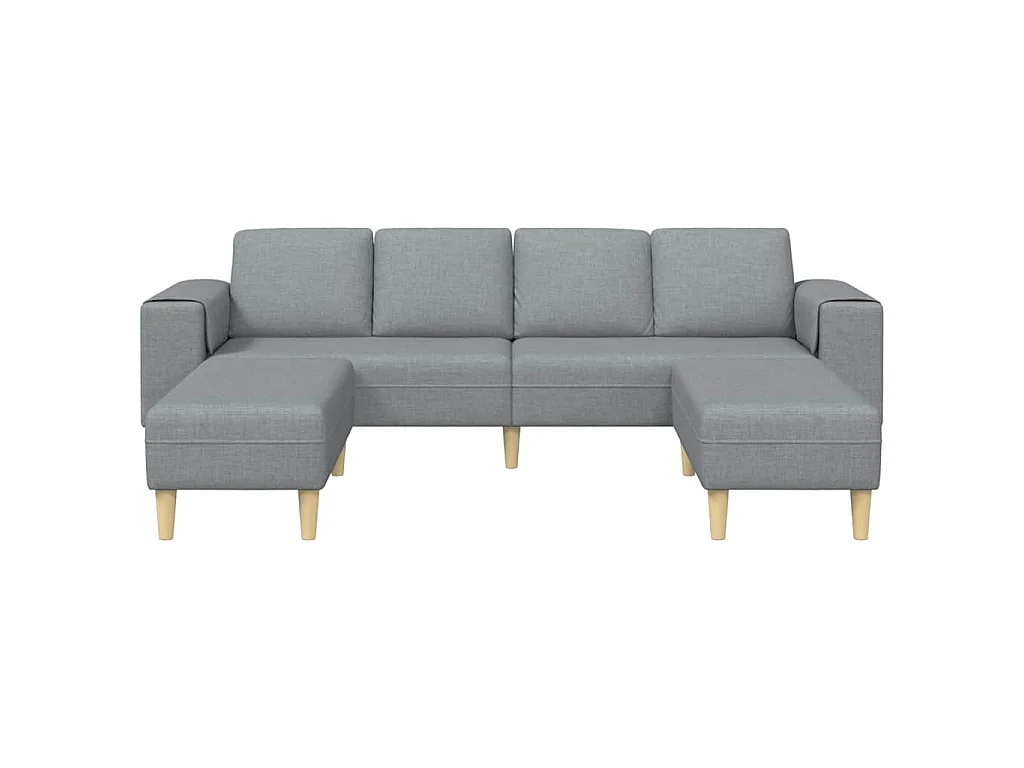 Set di divani 3 pezzi in tessuto grigio chiaro