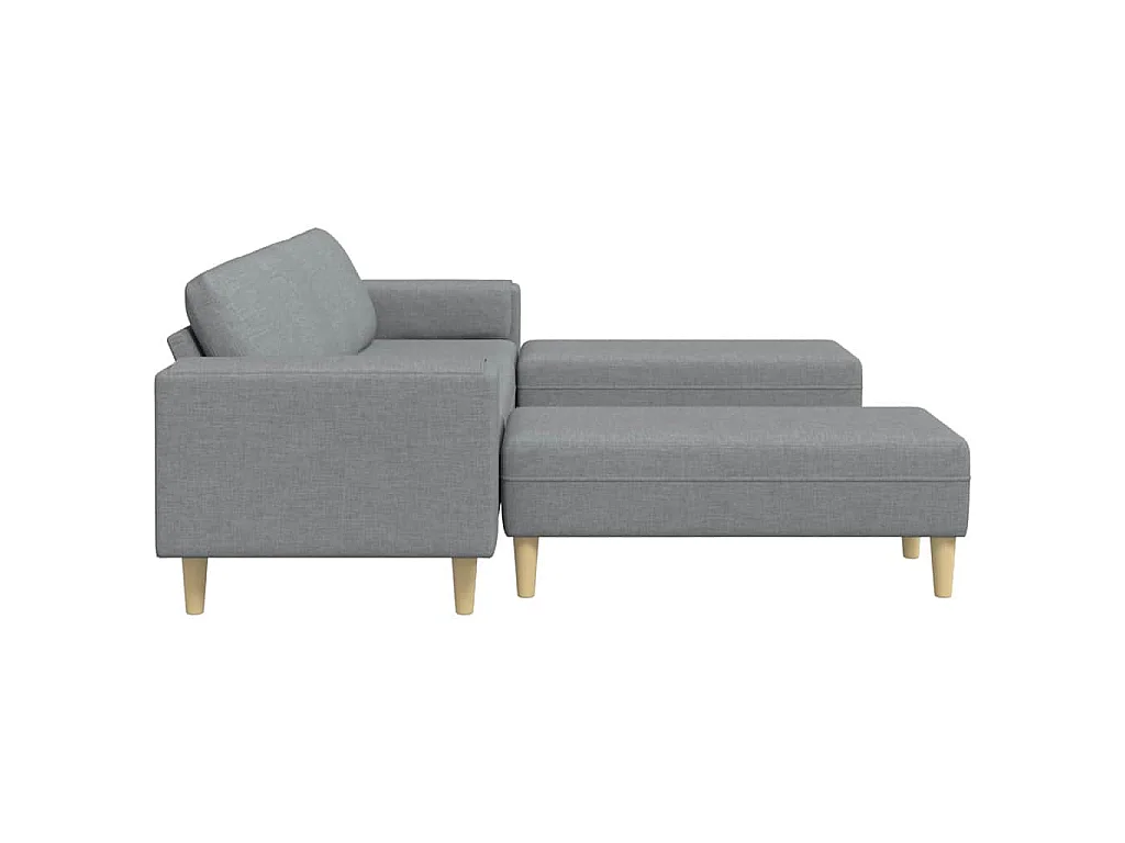 Set di divani 3 pezzi in tessuto grigio chiaro