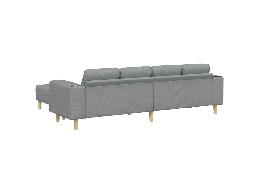 Set di divani 3 pezzi in tessuto grigio chiaro