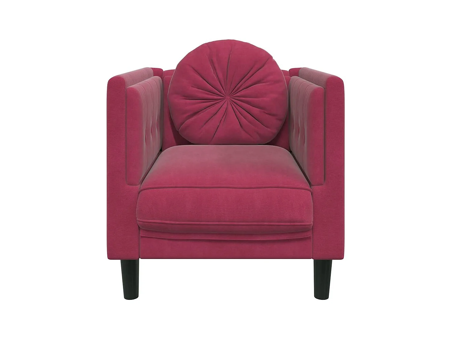 Poltrona con cuscino in velluto rosso bordeaux
