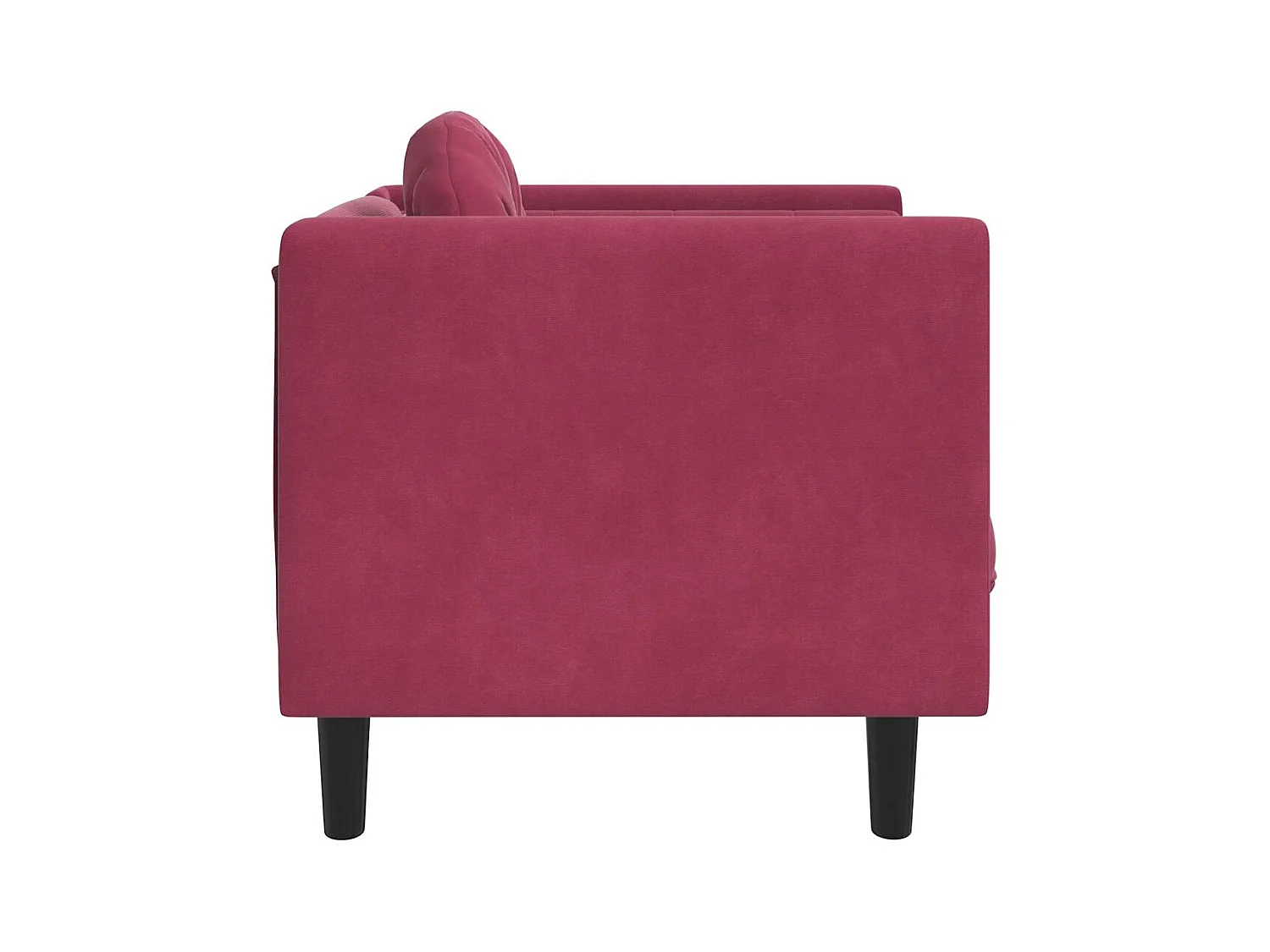 Poltrona con cuscino in velluto rosso bordeaux