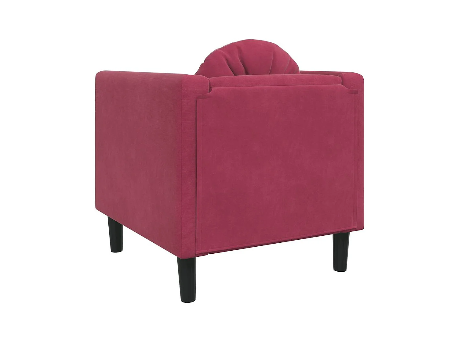 Poltrona con cuscino in velluto rosso bordeaux