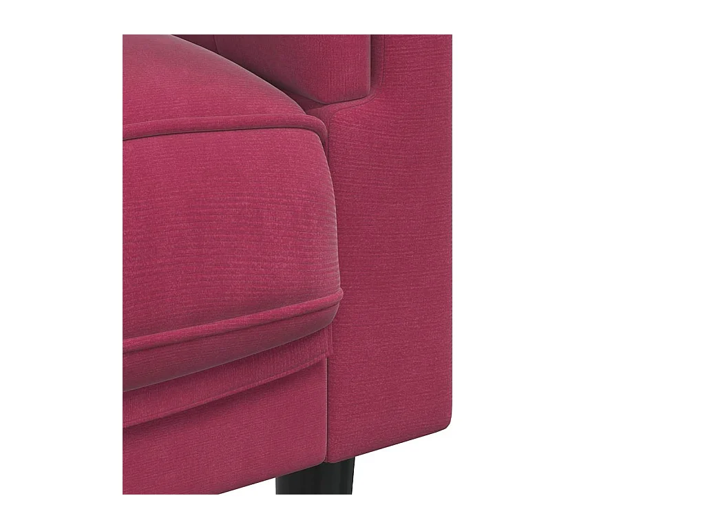 Poltrona con cuscino in velluto rosso bordeaux