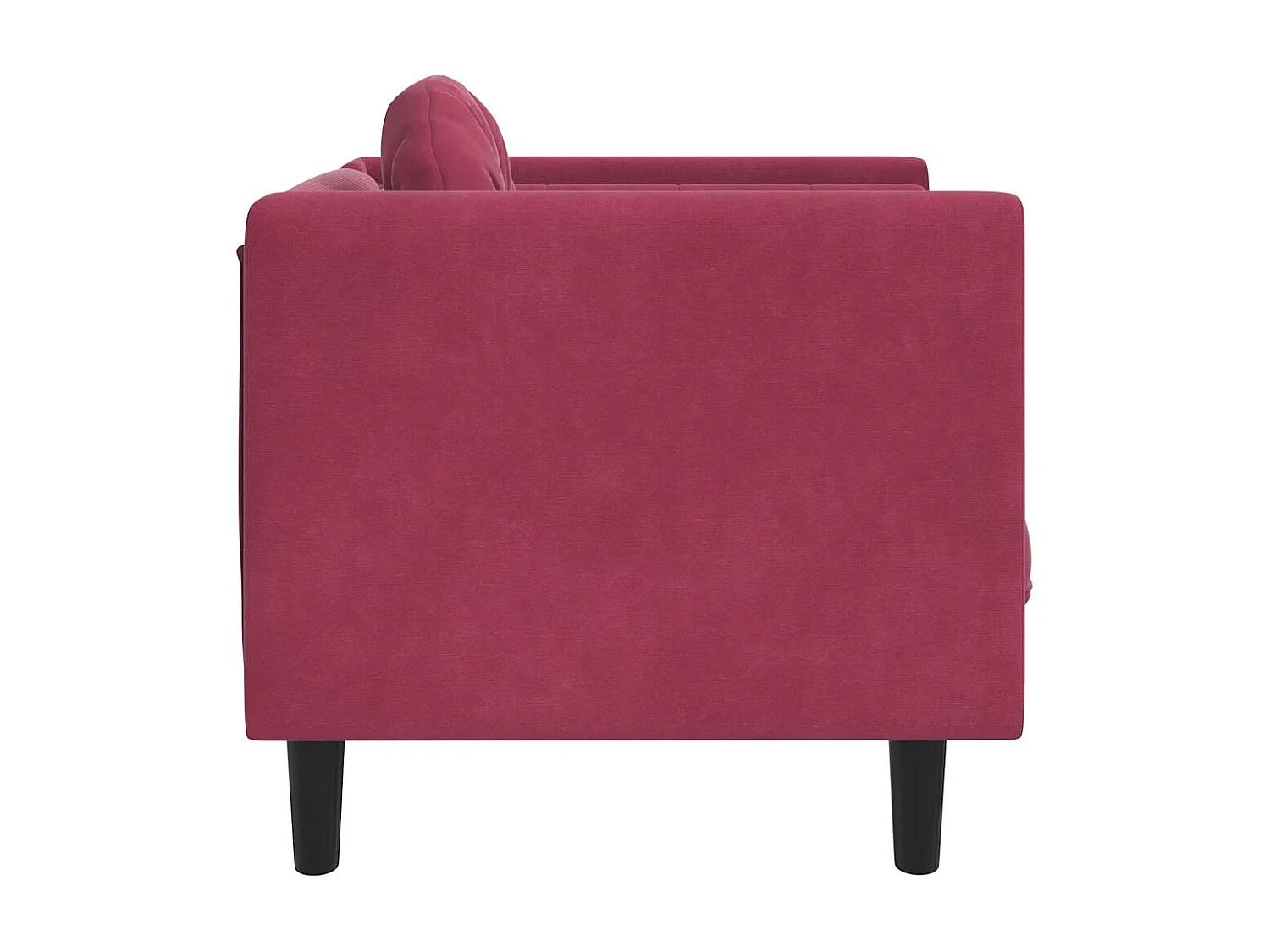 Sillón con cojín de terciopelo rojo burdeos
