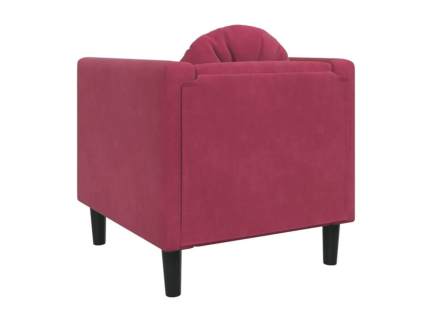 Sillón con cojín de terciopelo rojo burdeos