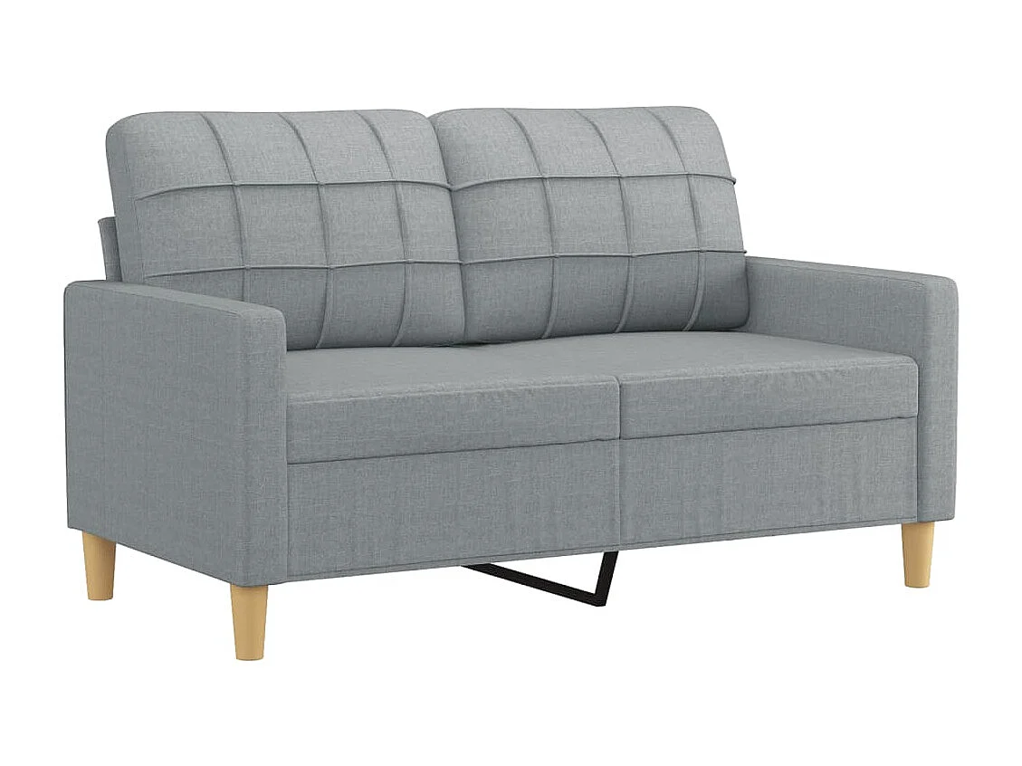 Ensemble de canapés 2 pcs coussins gris clair tissu