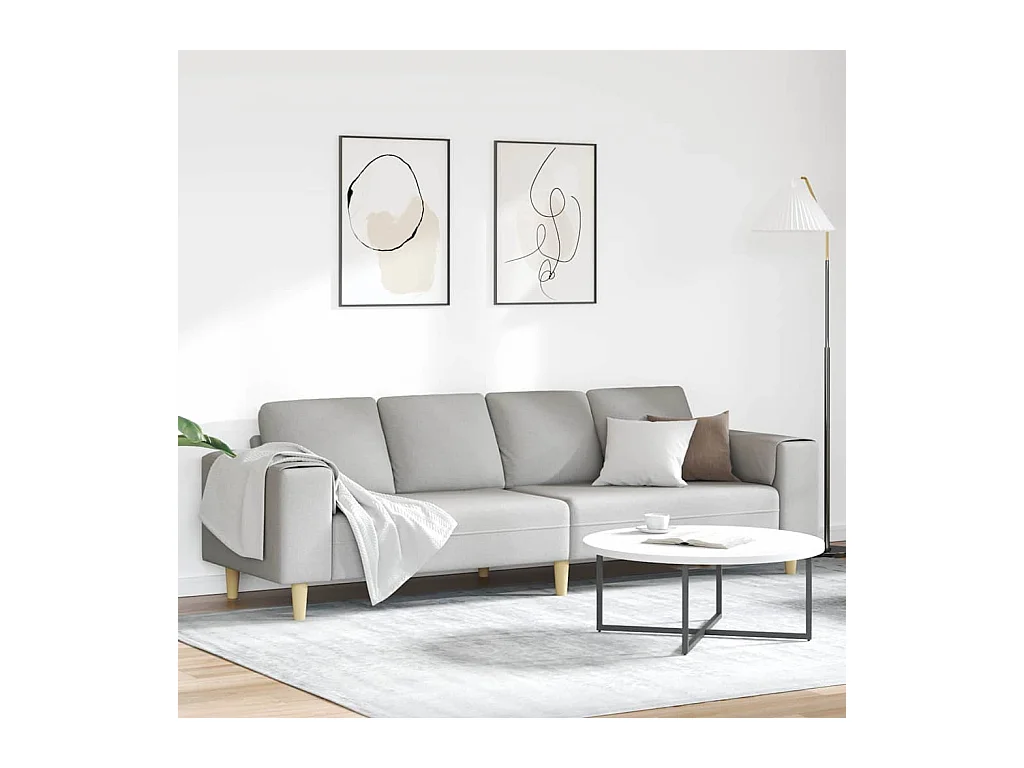 Set di divani in tessuto grigio nuvola