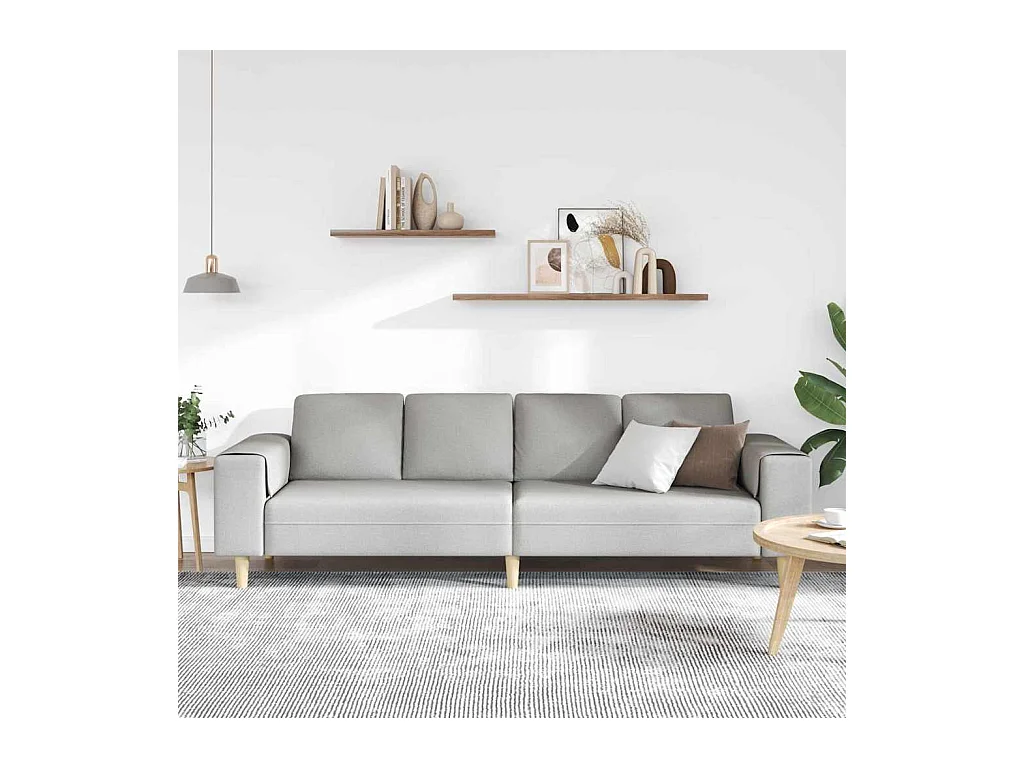 Set di divani in tessuto grigio nuvola