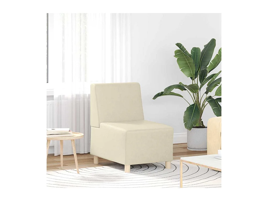Unité de Sofa Modulaire Sans Accoudoirs Crème 55 x 74 x 82 cm