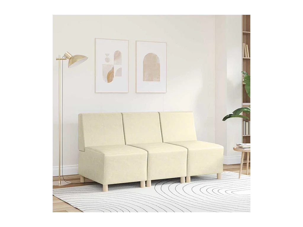 Unité de Sofa Modulaire Sans Accoudoirs Crème 55 x 74 x 82 cm