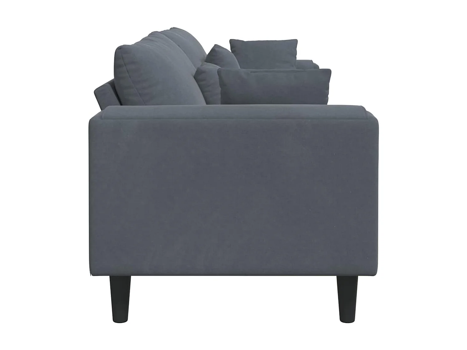 Sofá de terciopelo con cojín Gris oscuro 208 cm Terciopelo