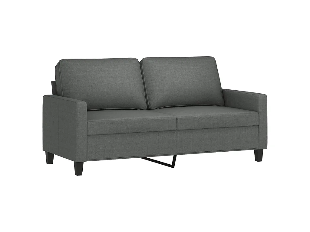 3-teiliges Sofaset mit Kissen, dunkelgrauer Stoff