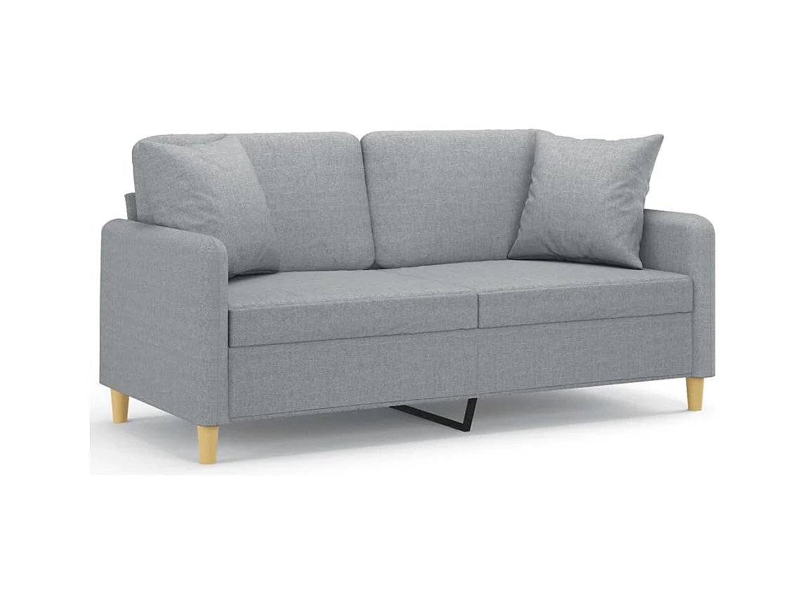 2-zitsbank met lichtgrijze kussens 140 cm stof