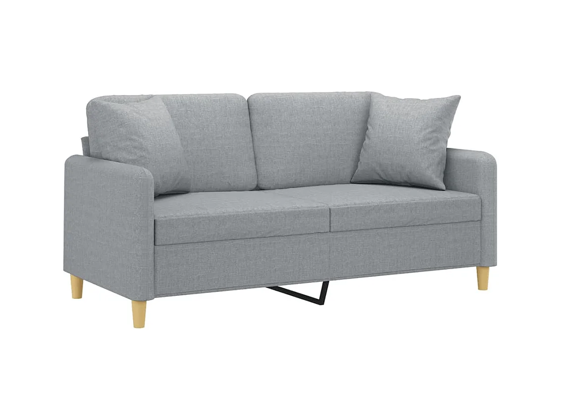2-zitsbank met lichtgrijze kussens 140 cm stof