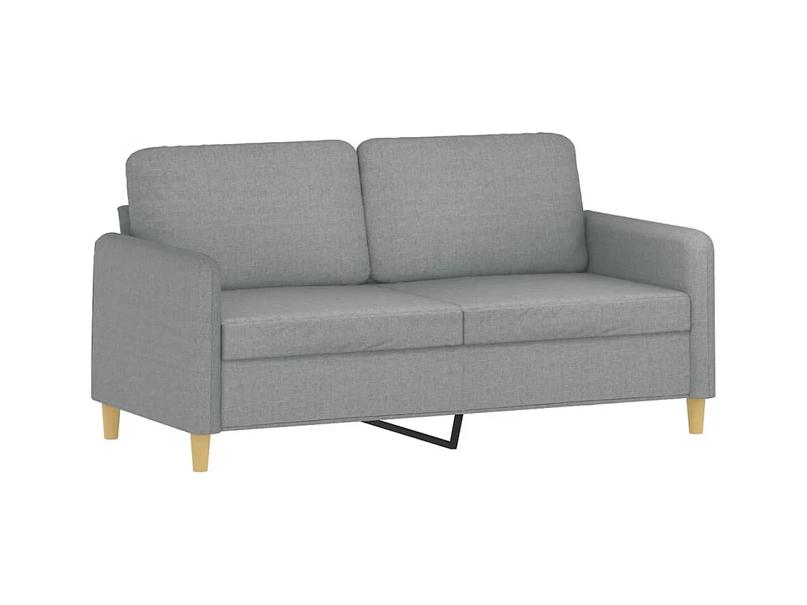 2-zitsbank met lichtgrijze kussens 140 cm stof