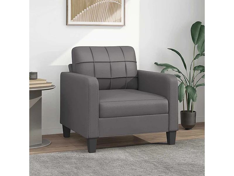 Fauteuil Gris 60 cm Similicuir