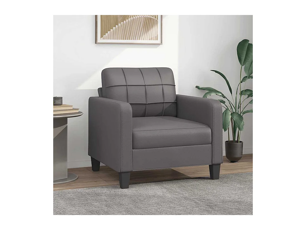 Fauteuil Gris 60 cm Similicuir