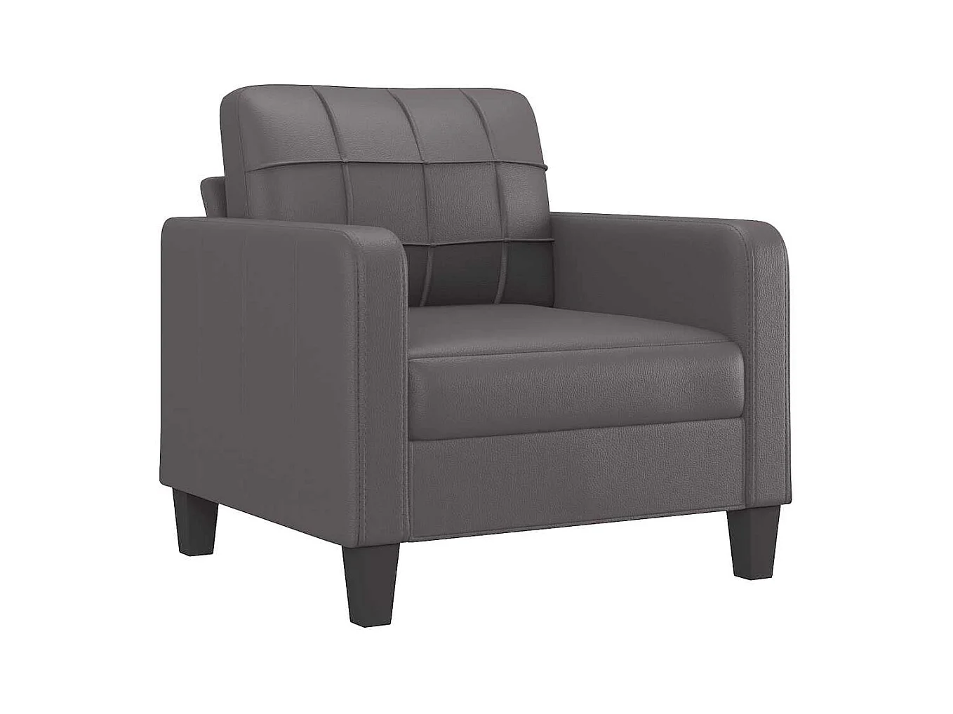 Fauteuil Gris 60 cm Similicuir