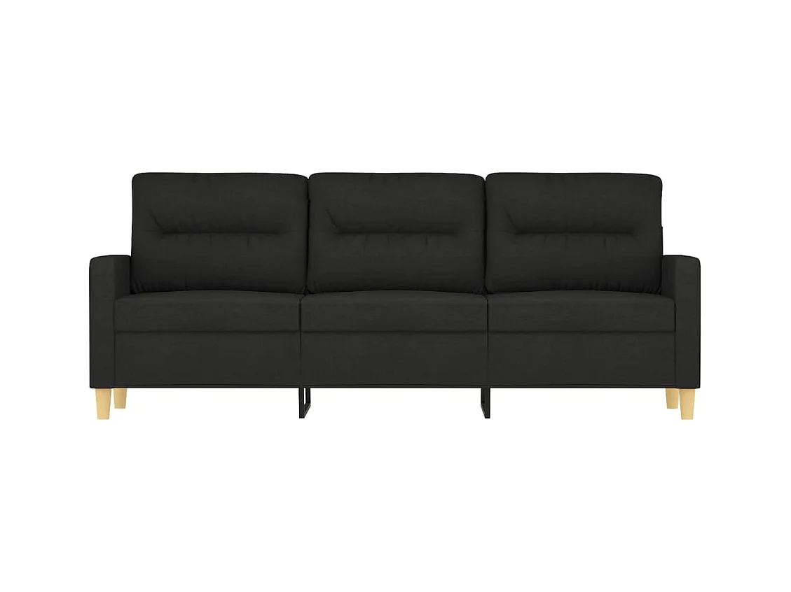 Divano 3 posti Nero 180 cm Tessuto