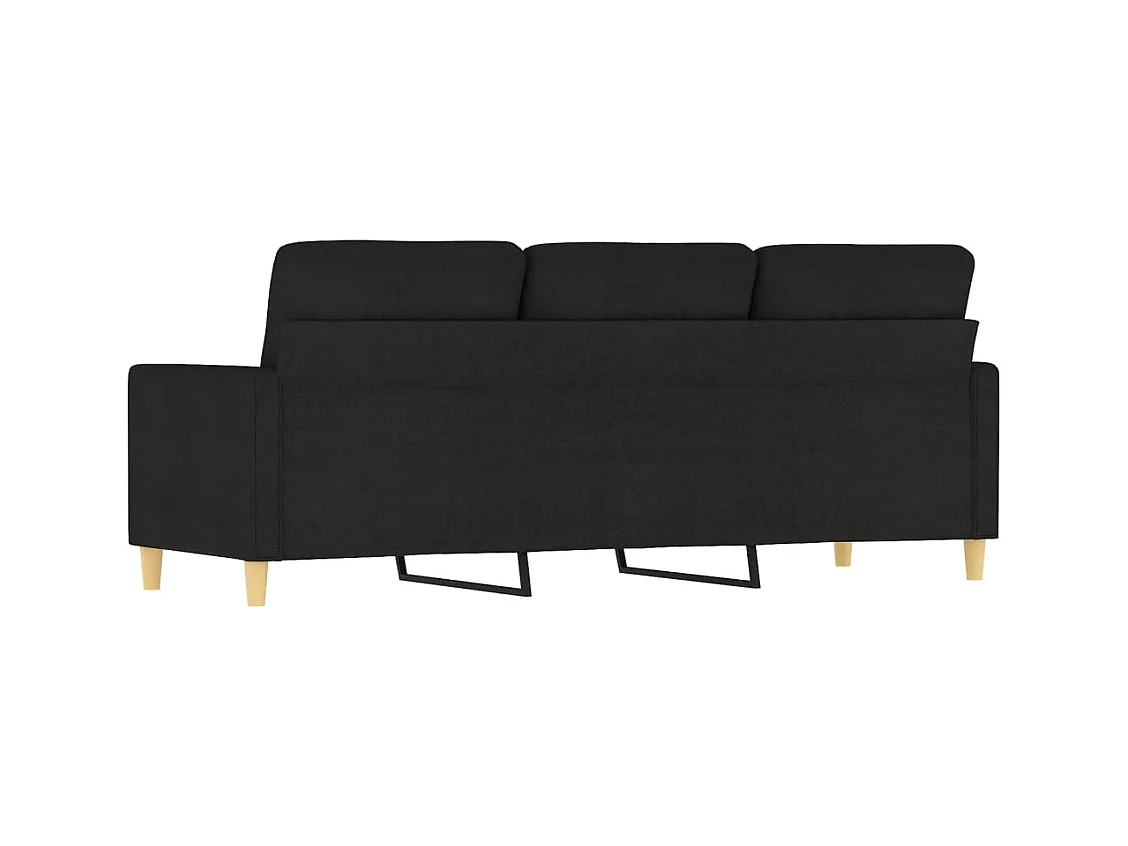 Divano 3 posti Nero 180 cm Tessuto