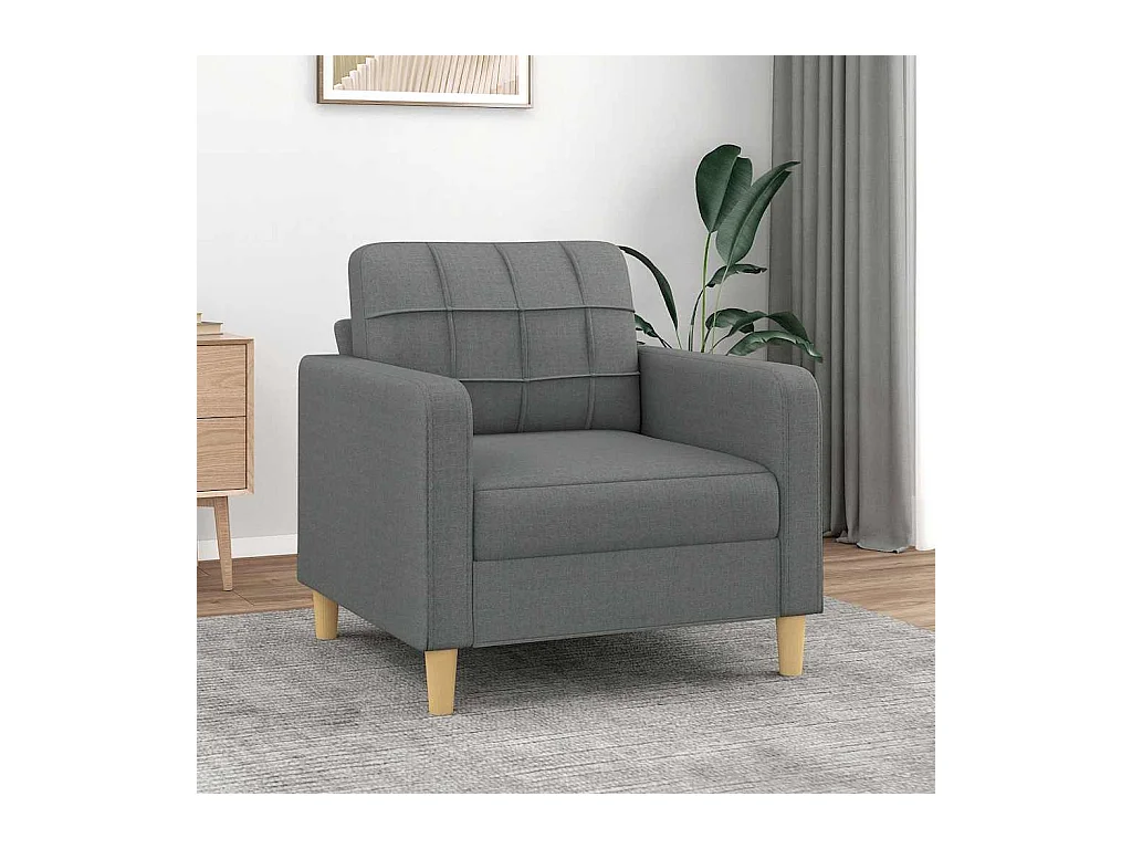 Donkergrijze fauteuil 60 cm stof