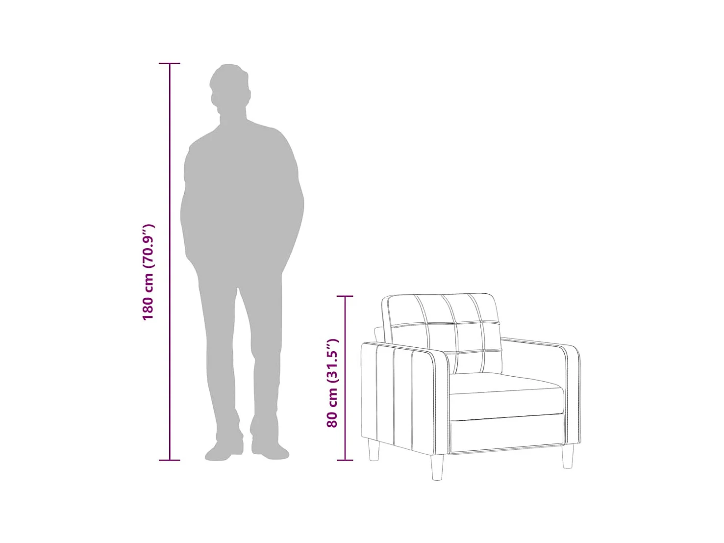 Donkergrijze fauteuil 60 cm stof